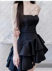 ブラックイブニングドレススカート2024新型ハイエンドパーティードレス-61