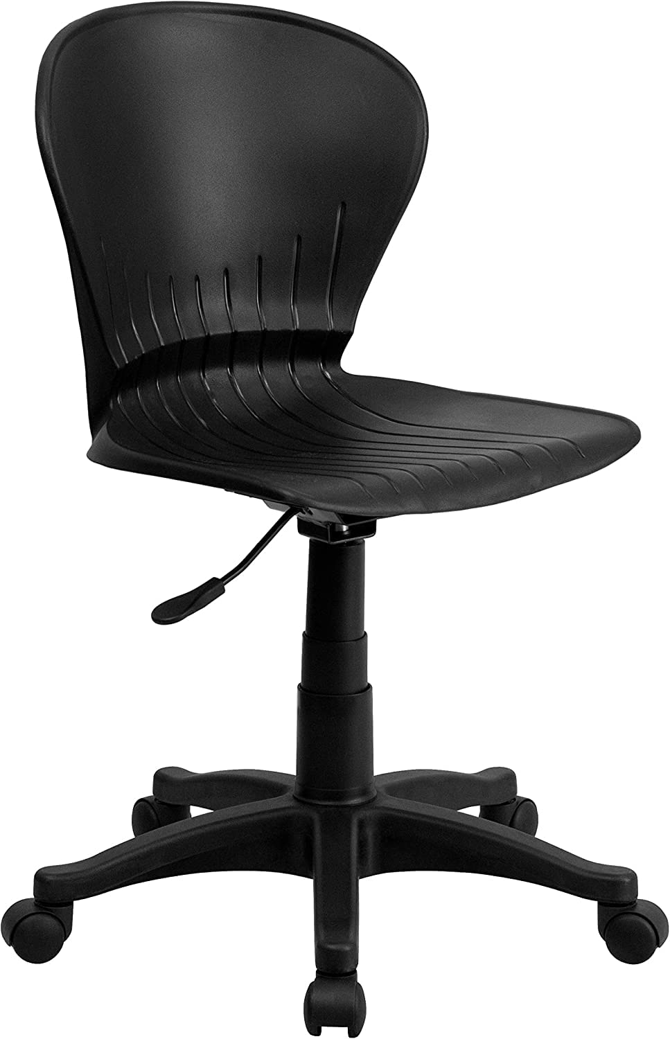 フラッシュファニチャー ミッドバック 回転式タスクオフィスチェア ブラック プラスチック 63.5D×63.5W×90.5H cm 【日本正規輸入品】 92765