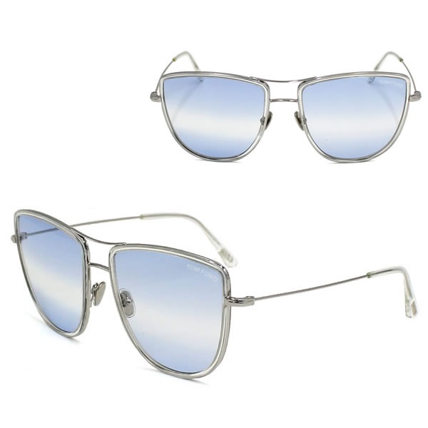 サングラス FT0759/S 16W 59 TF759 サングラス ノーズパッド EYEWEAR メンズ レディース ホワイト ブルーグラデーション