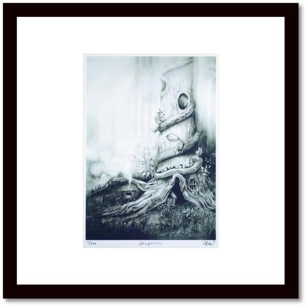 ファブリックパネル アートフレーム メルヘン ファンタジー 壁掛け ウォールデコレーション AtelierFlowerHorizon どんぐり ジグレー版画 320x320mm