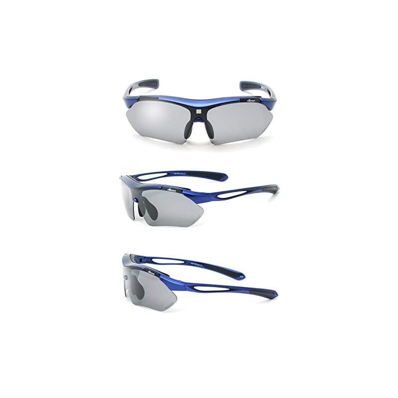 [エレッセ] サングラス メンズ 偏光調光サングラス 偏光スポーツサングラス ブルー/ブラック ES-7001HTN-C7