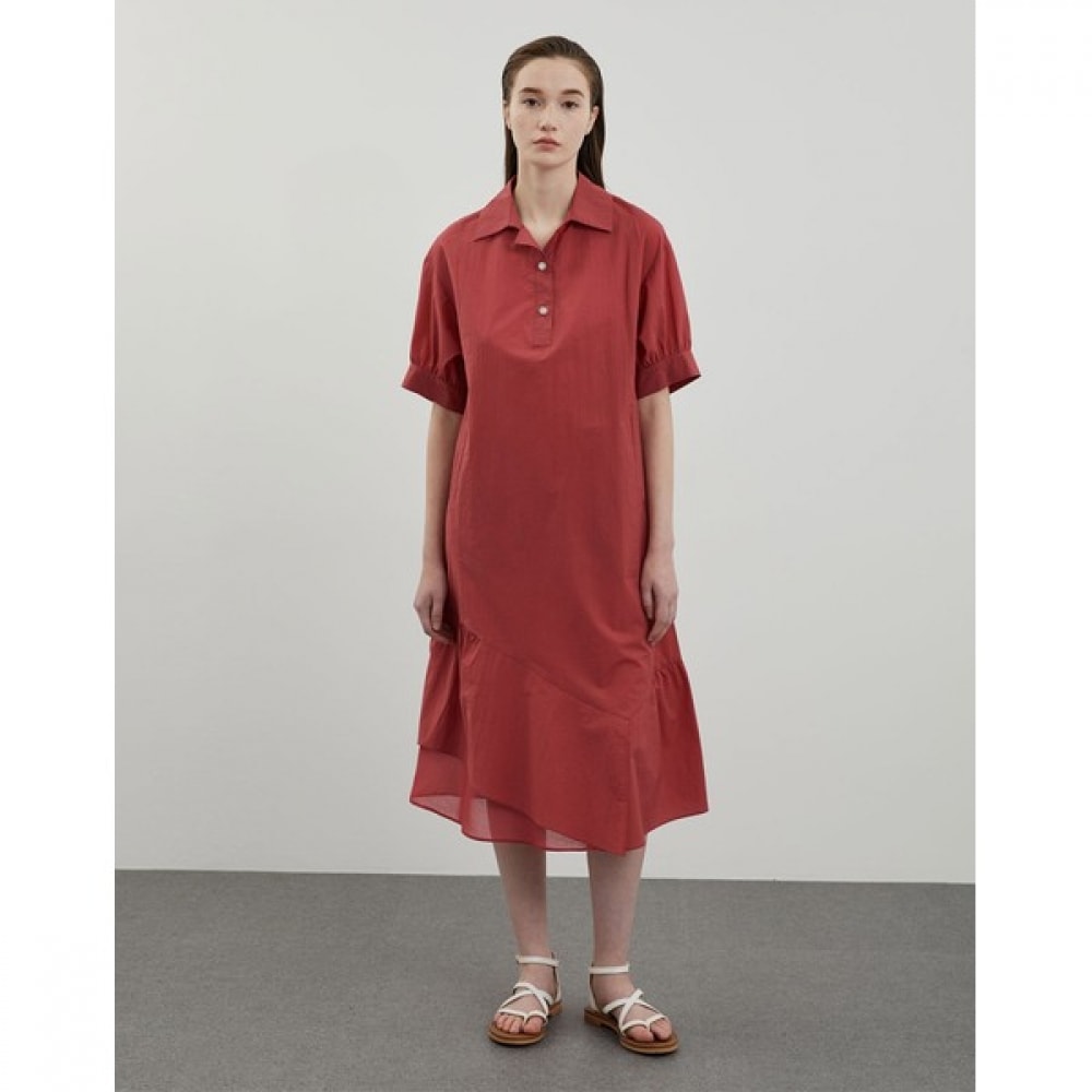 [オリビア・ローレン] シャツ型シャーリングドレス_VVCOA4M4471