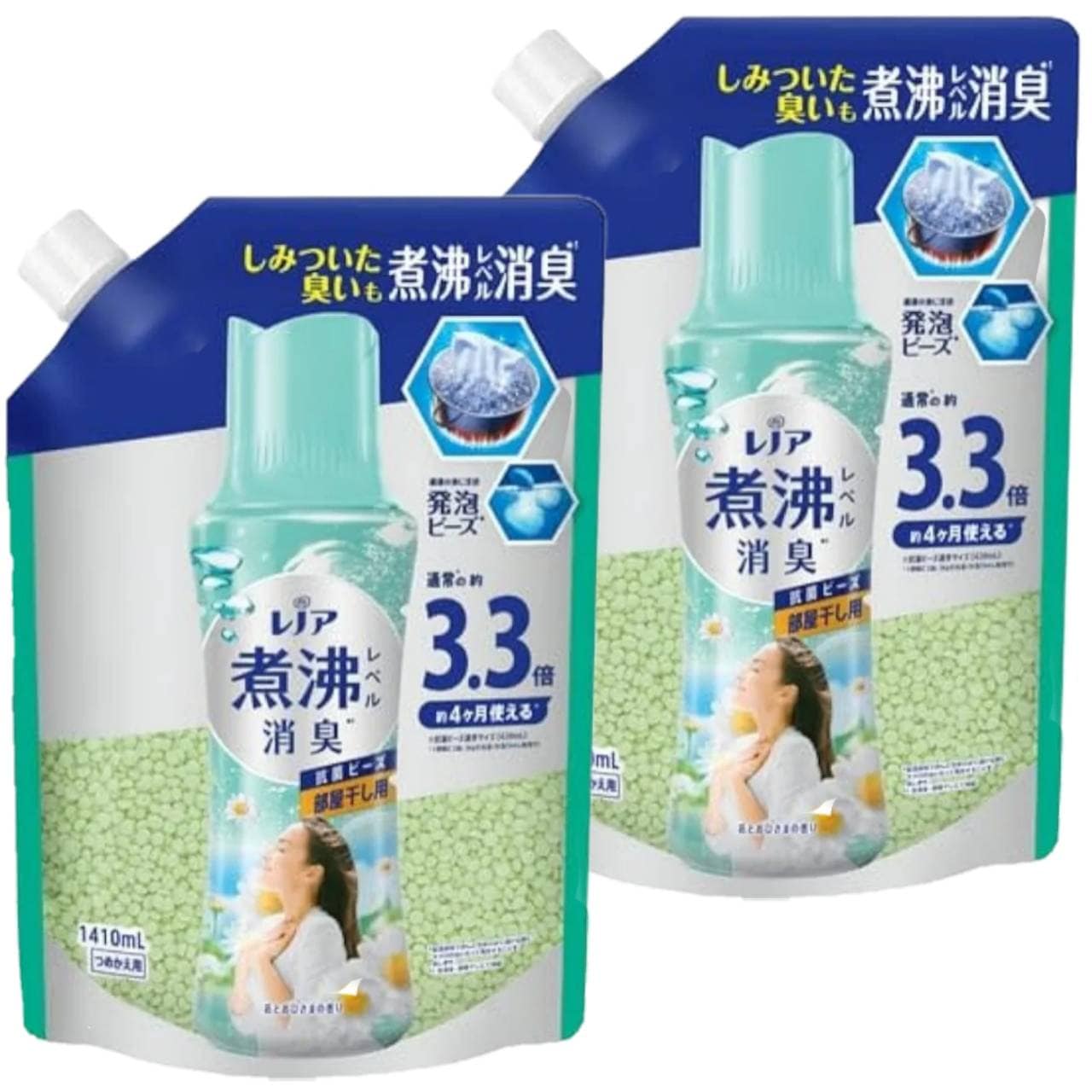 レノア 超消臭 煮沸レベル消臭 抗菌ビーズ 部屋干し 花とおひさまの香り 詰め替え 1410mL×2袋 5,220円