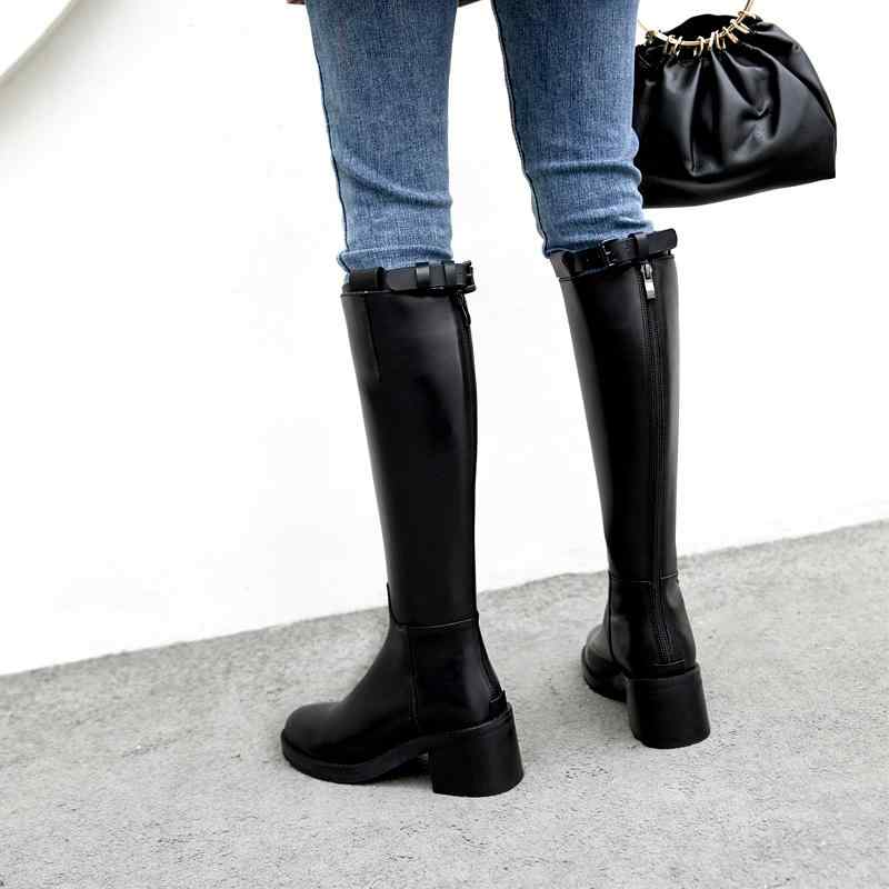 ロングブーツ レディース タイトフィット シンプル おしゃれ スタイルアップ ナイト ブーツ 女性用 小さめ トール 厚底 ブーツ フラットソール 革 乗馬 ブーツ ブリ ティッシュ ストレート ブー