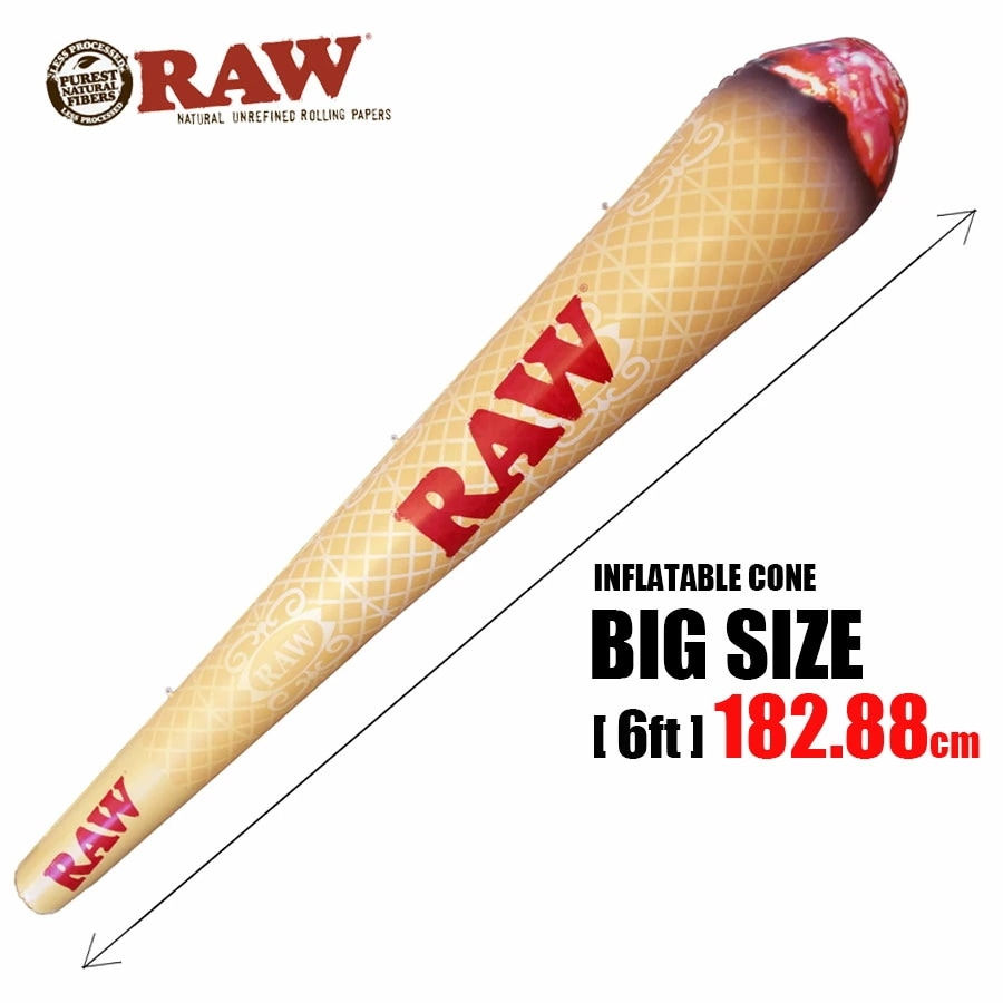 RAW ロウ 特大 6フィート 180cm バルーンRAW INFLATABLE CONE-6FT ITEMディスプレイ インテリア 浮き輪 ビニール プール巻き煙草