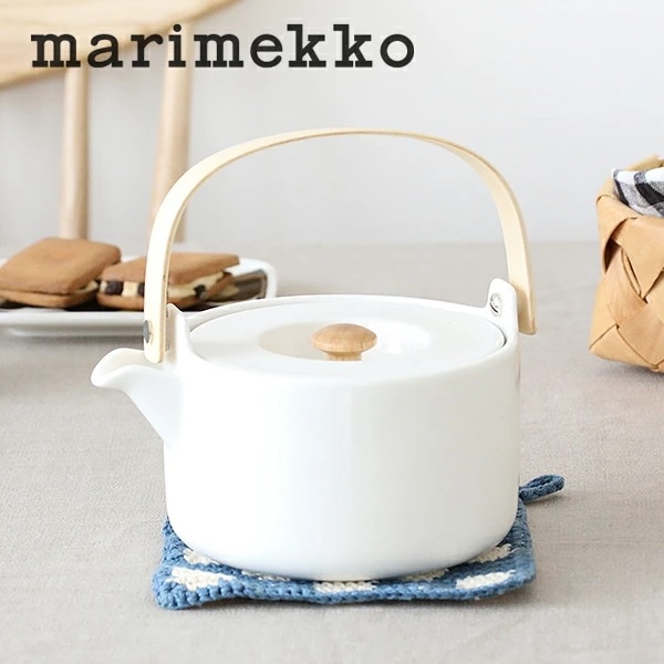 【正規品】marimekko マリメッコ OIVA TEAPOT 700ml／オイヴァ オイバ ティーポット 急須 紅茶 磁器 シンプル おしゃれ 茶こし付 プレゼント結婚祝い 引っ越し祝い ホワイト