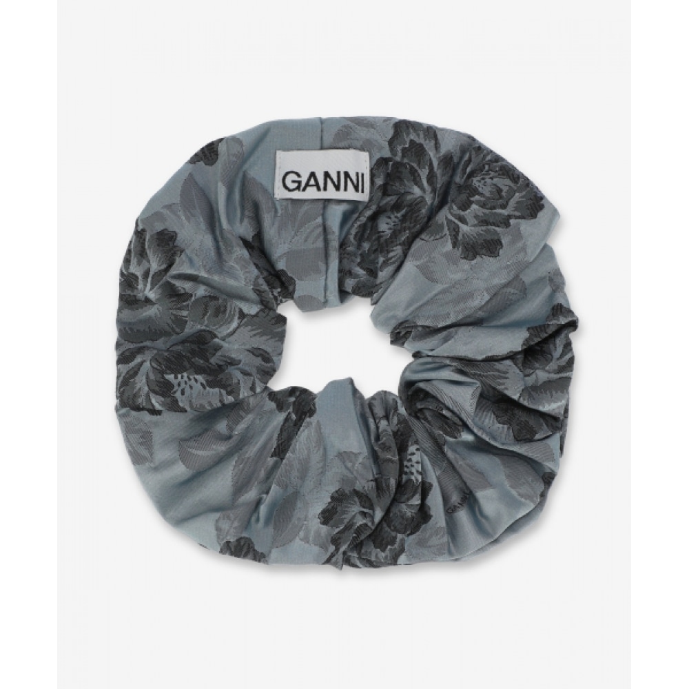 GANNI ボタニカルジャカードスクランチ-ブルー/A6431628