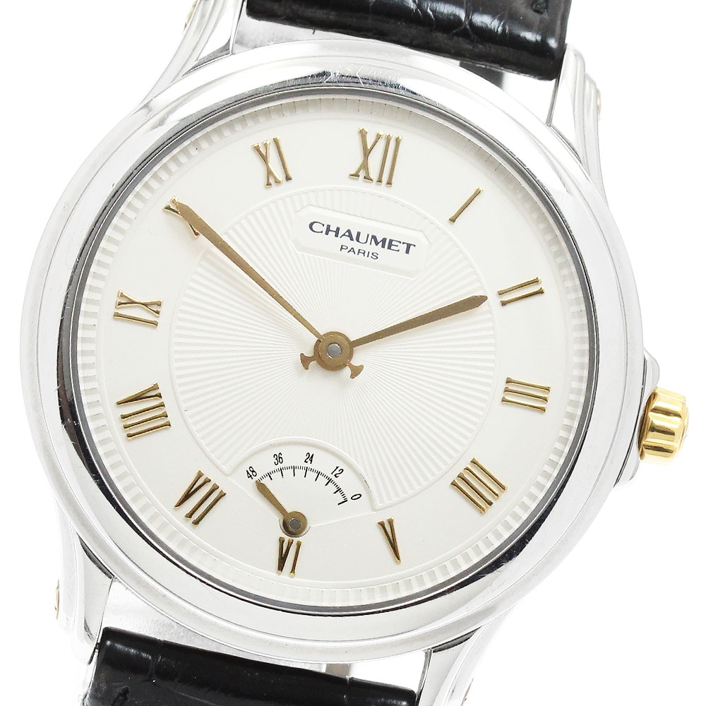 ショーメ Chaumet アクィラ パワーリザーブ 自動巻き メンズ 保証書付き_962221【中古】