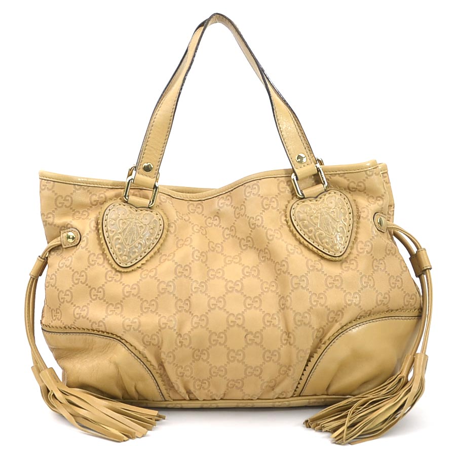 グッチ GUCCI ハンドバッグ グッチシマ レザー ベージュ ライトゴールド レディース 211955 e59453a