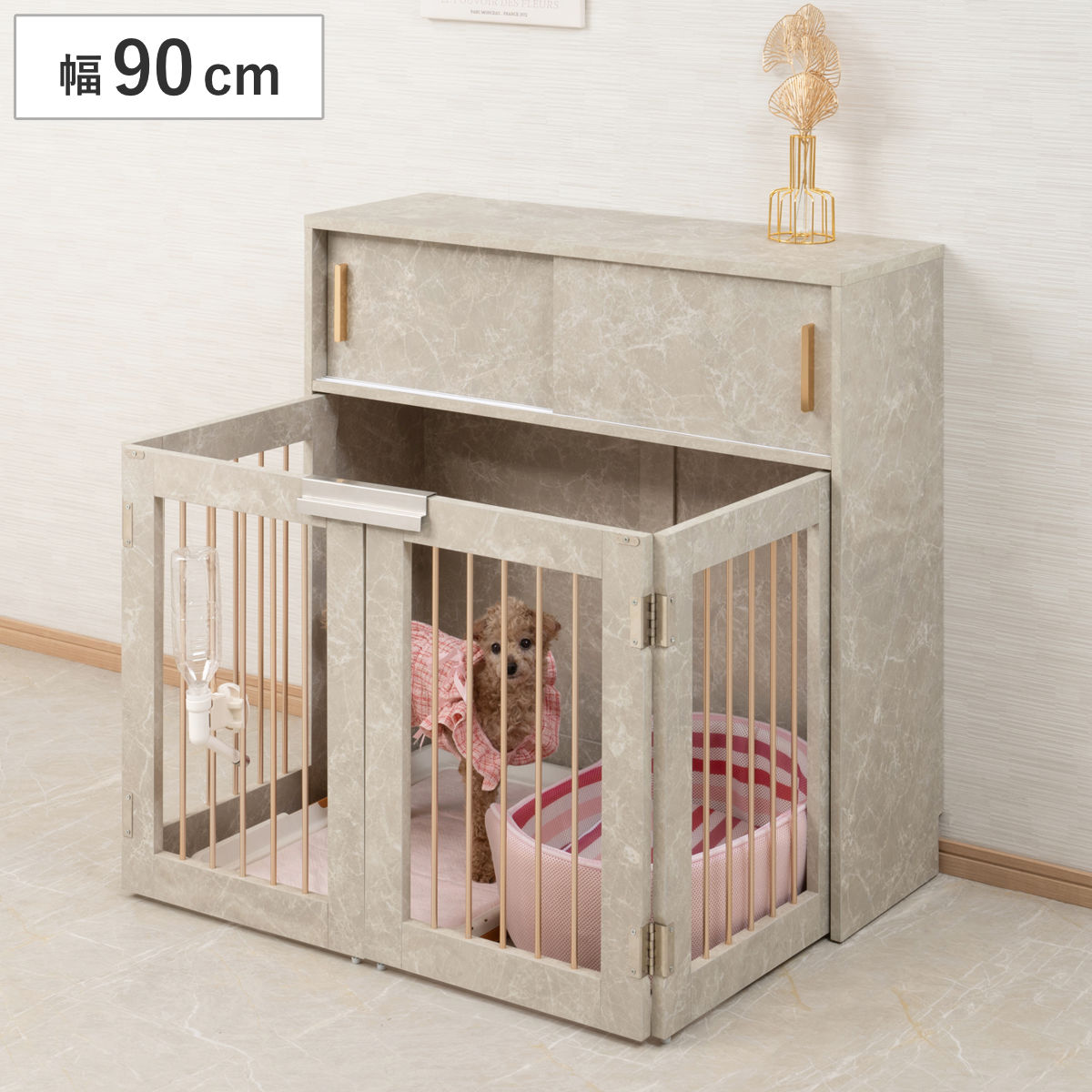 ペットケージ 幅90cm 折りたたみ式 キャビネット 大理石調 ケージ JOLI ジョリシリーズ 室内用 ペットサークル 組み合わせ カウンター下 収納 ゲージ 犬 ペットフェンス 薄型 18,543円