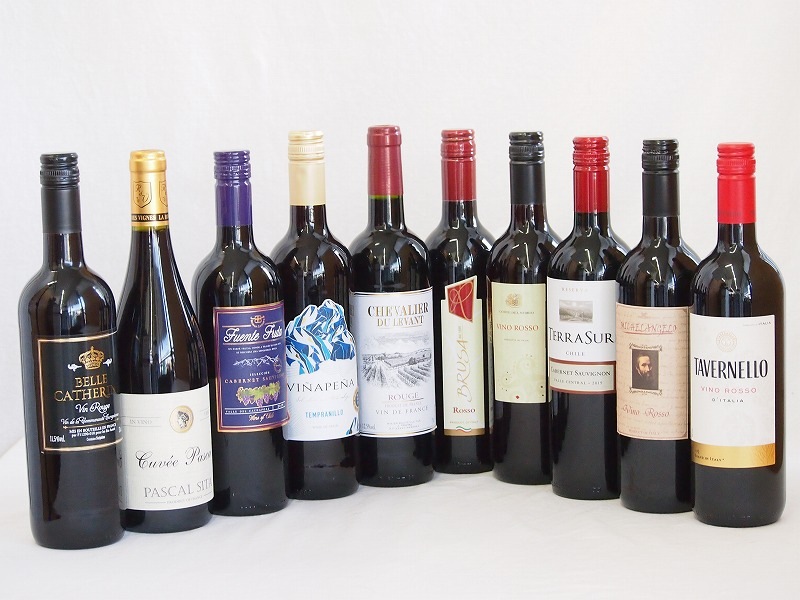セレクションワイン10本セット ( 赤ワイン 10本)750ml10本