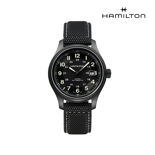 ハミルトン[ハミルトン] H70575733カーキフィールドチタンオート42mmブラックPVDブラックラバーストラップメンズ腕時計