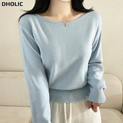 ソフトボートネックルーズ長袖ニット・1955129