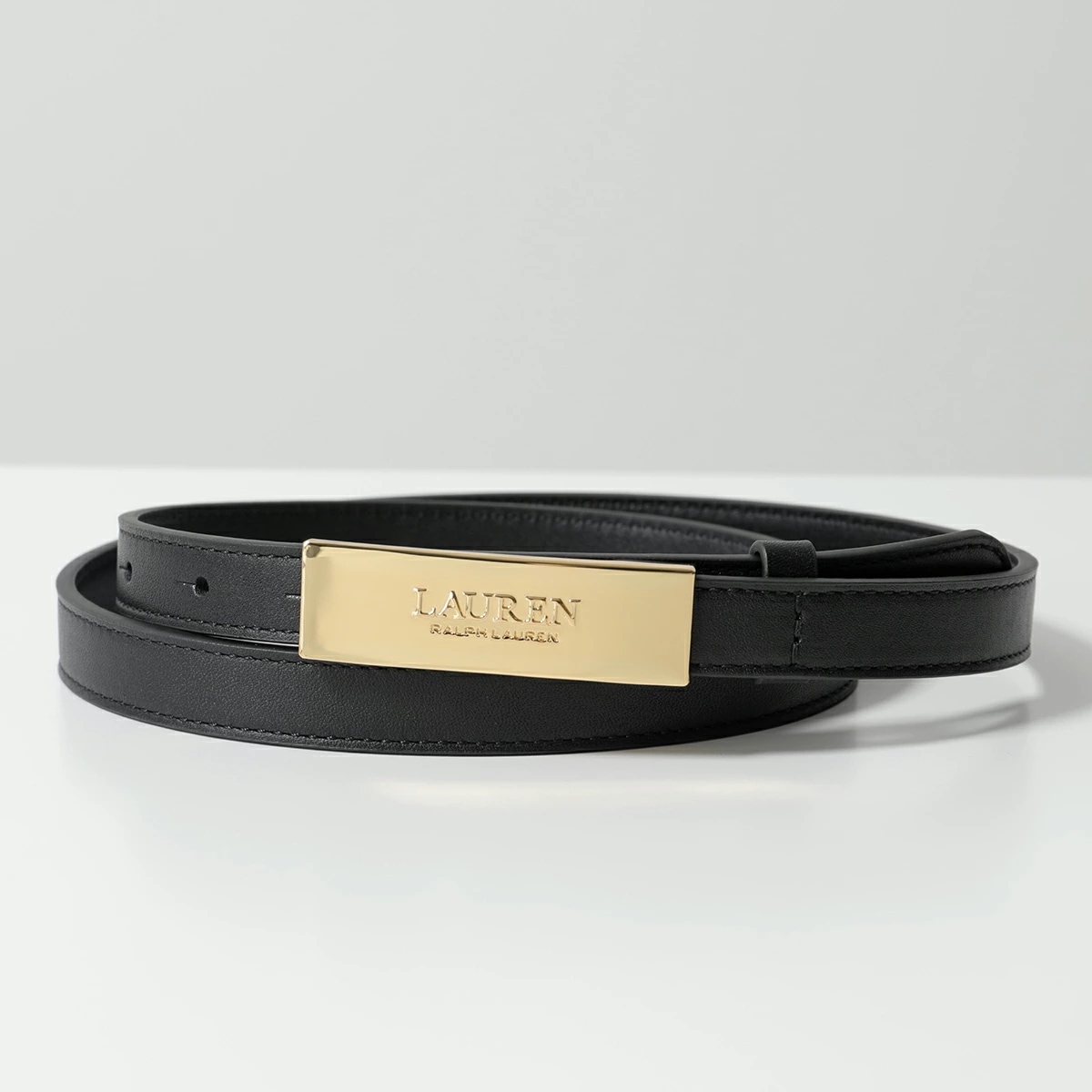 Lauren Ralph Lauren ローレンラルフローレン ナローベルト NEW PLAQUE-BELT-SKINNY 412873090 レディース レザー 001/BLACK 8,976円