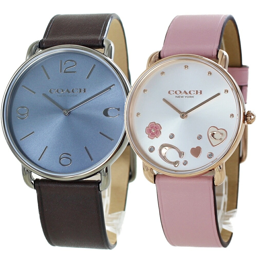コーチ ペアウォッチ ペア腕時計 革ベルト エリオット ブラウン ピンク 夫婦 カップル 両親 夫 妻 結婚記念日 結婚祝い サプライズ ペアギフト 誕生日プレゼント 男性 女性 クリスマス プレゼン 26,850円