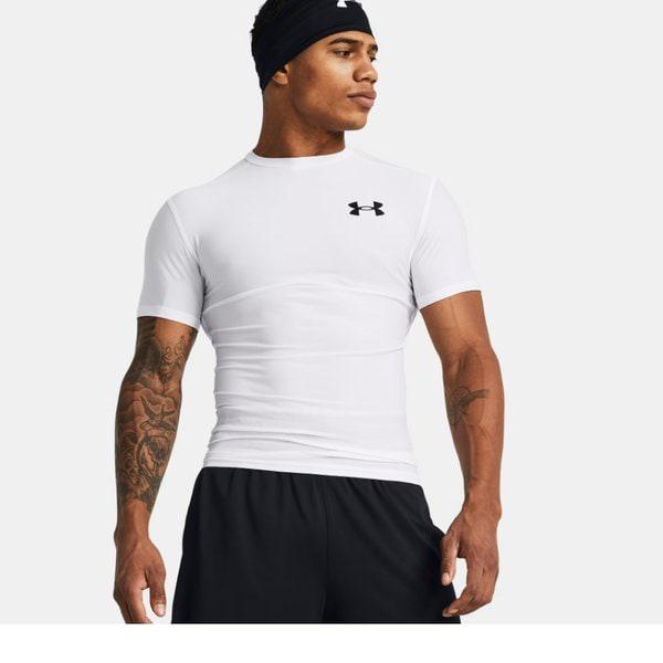 1387560-100 ホワイト OG ヒートギア コンプレッサー 半袖 運動着 ヘルス服 機能性 Tシャツ レギンスフィット