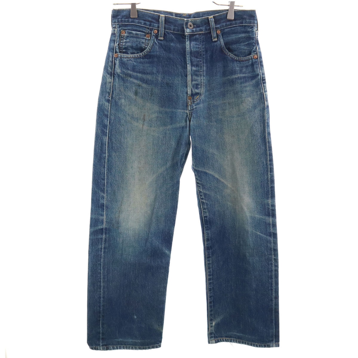 90s 702 赤耳 ビッグE 日本製 オールド デニムパンツ w31 ブルー系 ジーンズ 隠しリベット メンズ 古着