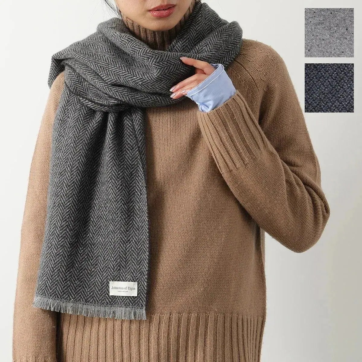 JOHNSTONS ジョンストンズ スカーフ DONEGAL WA001853 SPECKLED WA001854 レディース マフラー カシミヤ ロゴラベル