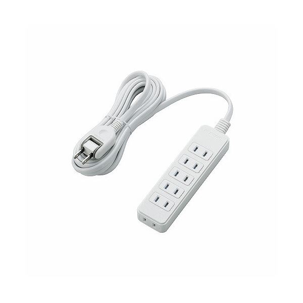 (まとめ)エレコム ほこりシャッター付き電源タップ T-ST02-22630WH(×3セット)