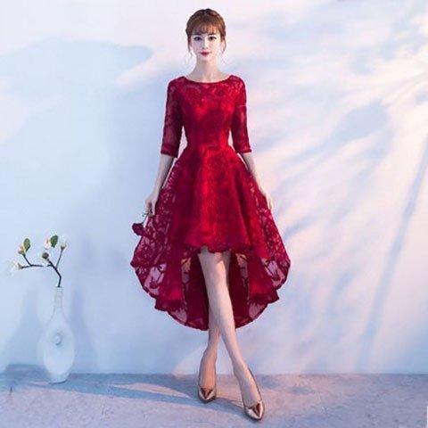 ミディドレス 披露宴 発表会 フィッシュテール 2次会 レース 結婚式 可愛い 品物を厳選するパーティードレス 安い オフショルダー イブニングドレスワンピースドレスドレス