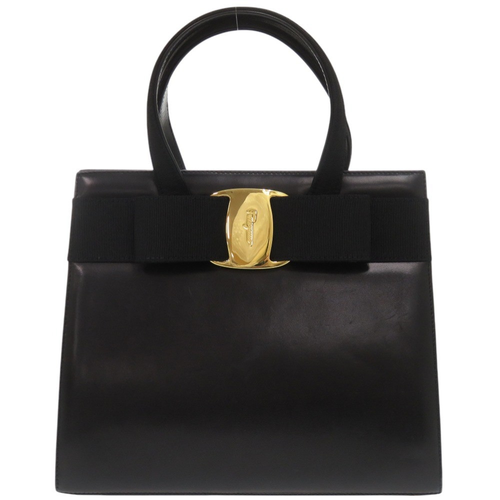 美品 サルヴァトーレフェラガモ ヴァラ BA214178 ハンドバッグ レザー ブラック 0399【中古】Salvatore Ferragamo レディース