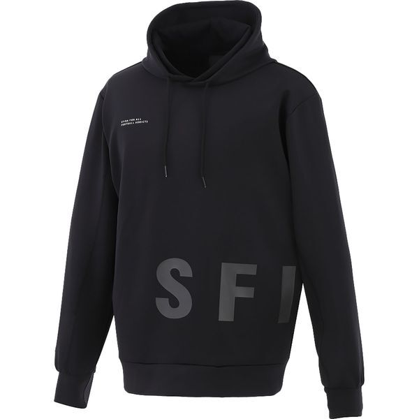 スフィーダ フットサルウエア SA-25102 BLK WARM PES スウェットフーディー S Black