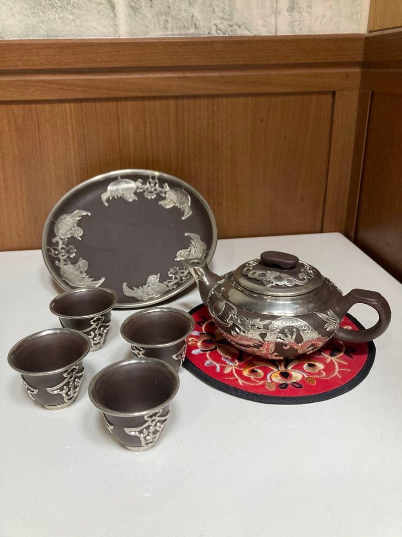 中国茶器 紫砂＆金属デコラ