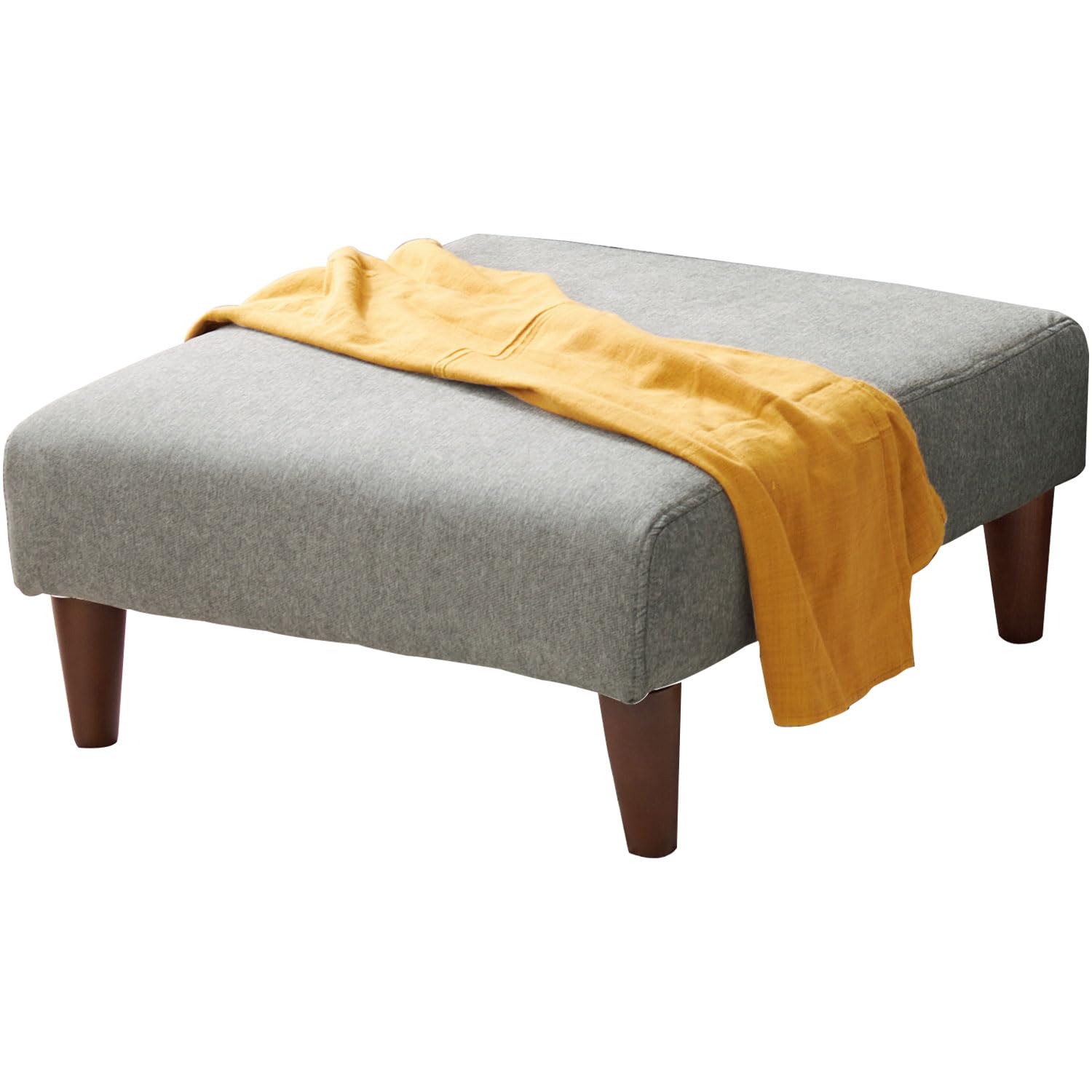 萩原 オットマン 1人掛け ソファ ローソファー 【脚取り付けのみ】 脚置き ファブリック生地 幅71 奥行71 高さ33/20 グレー フラットOT-GY