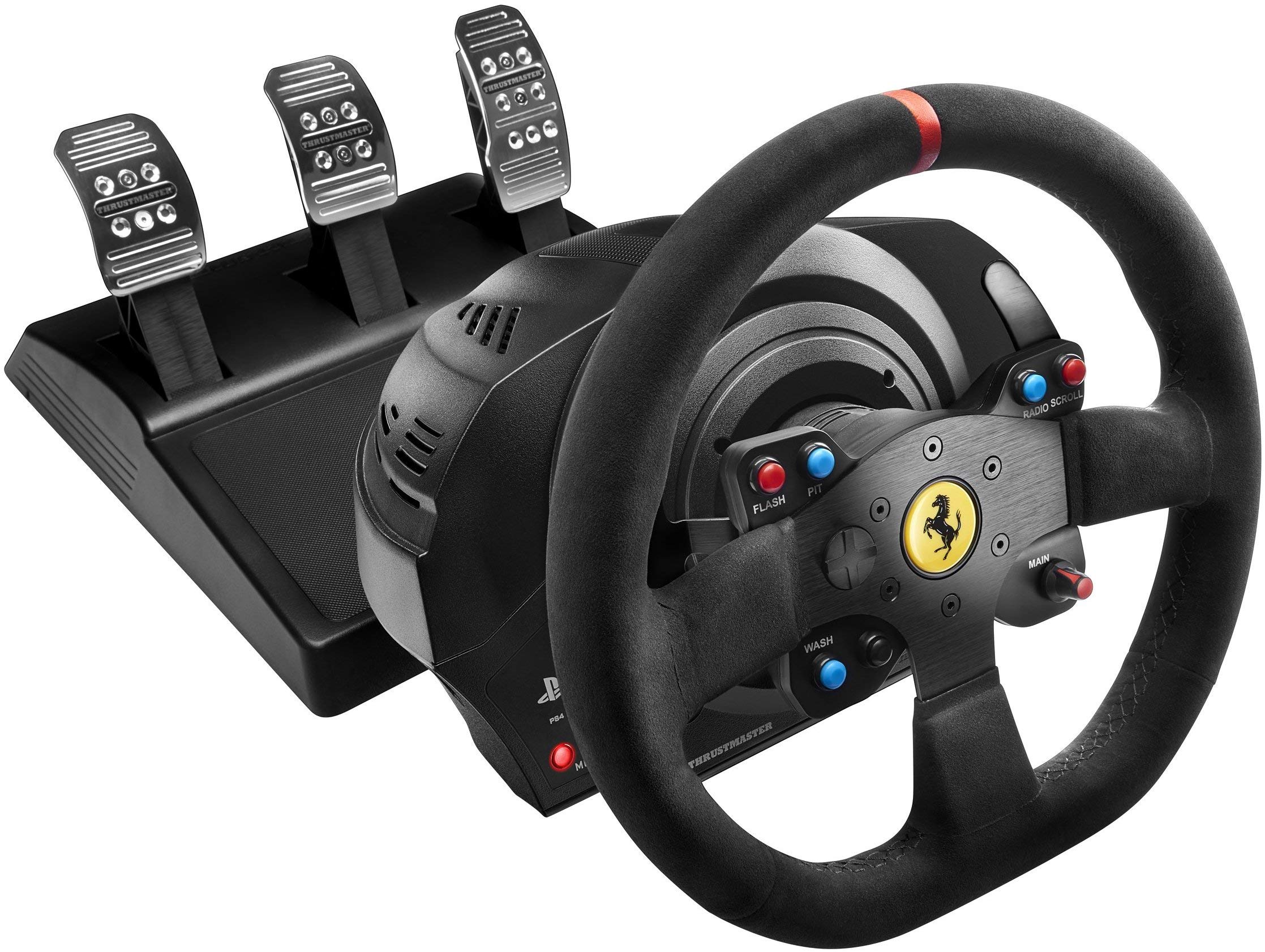 Thrustmaster T300 Integral Racing Wheel, フェラーリ インテグラル レーシング ホイール アルカンターラ エディション レーシング ホイール ペダル付き