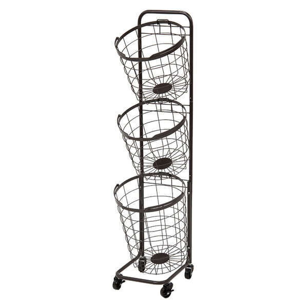 KR-3973DBR 3段ランドリーラック ダークブラウン メーカー直送