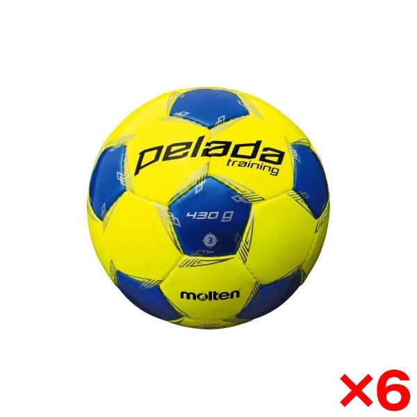 6個セット サッカーボール 3号球 ペレーダ トレーニング ライトイエロー×メタリックブルー F3L9200