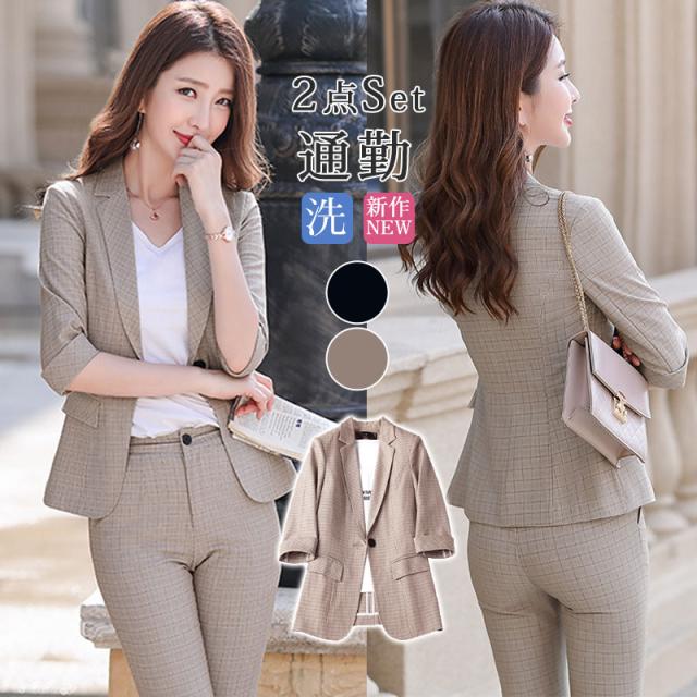 【SNS大人気】新作 セット パンツ レディース テーラードジャケット ビジネス 入学式 卒業式 通勤 面接 オフィス 2