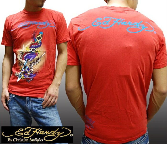 セール エドハーディー メンズ Tシャツ 200種類の品揃え Ed Hardy DRAGON&SWORD2 レッド エドハーディー 正規品 インポート セレブ ファッション ブランド セレカ