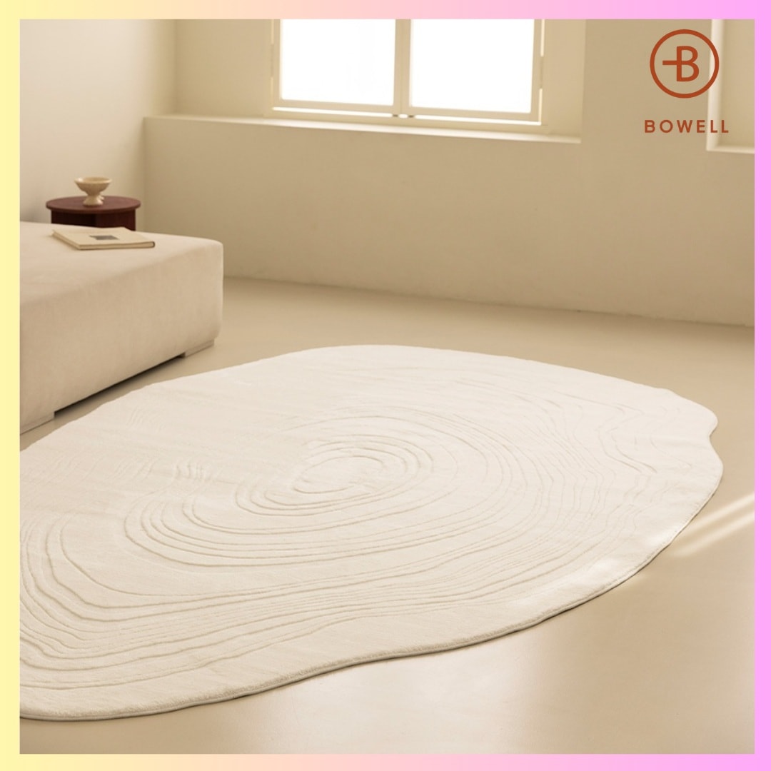 [BOWELL] Rabbit Jacquard Wave Rug 4 Size + FREE OMAKE 玄関マット屋外マット洗える 玄関マット滑り止め 玄関マットおしゃれ ラグ おしゃれ