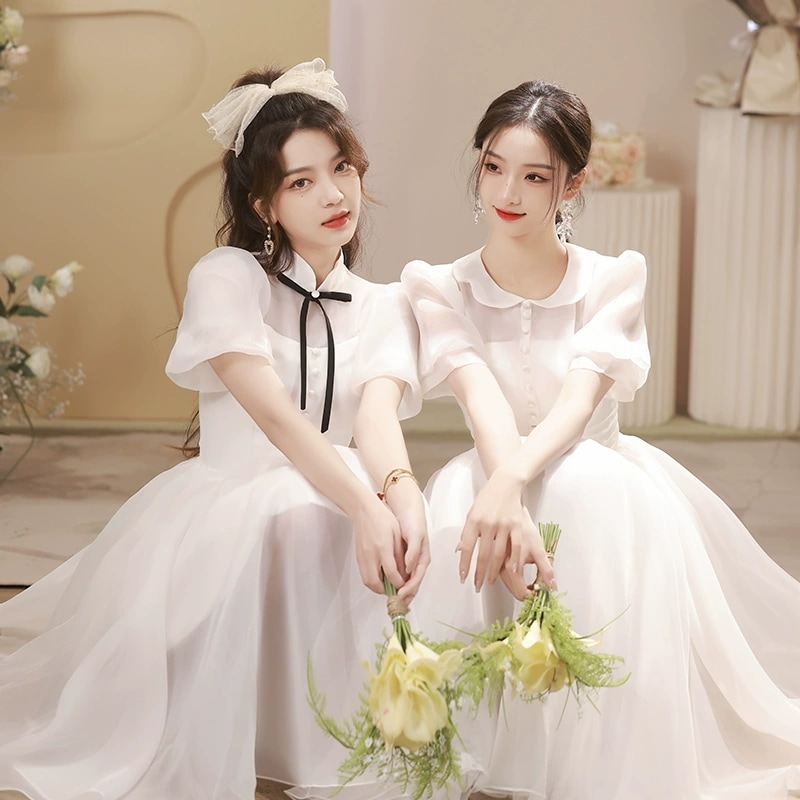 【縁喜】花嫁ロングドレスブライズメイド ドレス グレー お揃いドレス フォーマルドレス 体型カバー Vネック 母親 結婚式ワンピース 同窓会 パーティードレス メガ割 12 5,143円