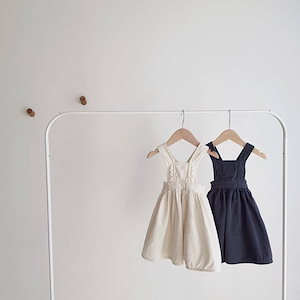 2022年春夏韓国子供服新作綿のサスペンダースカート女の子ベビードレス ワンピース