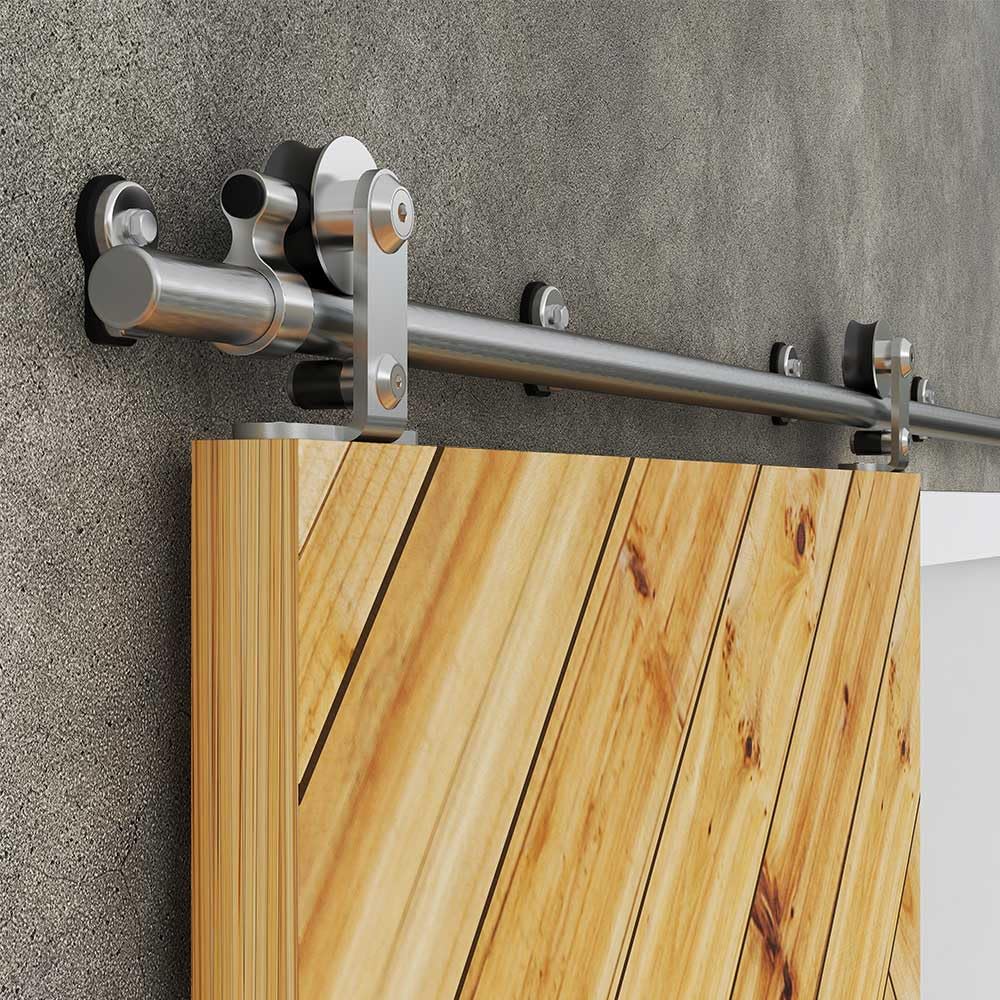 AIPCHYB 6FT/183CM バーンドア ハードウェアキット レールキット barn door スライド 片引き戸 シングル 金具 レール ローラーハンガー ステンレス鋼 T型 滑車 吊車 上吊 12,482円