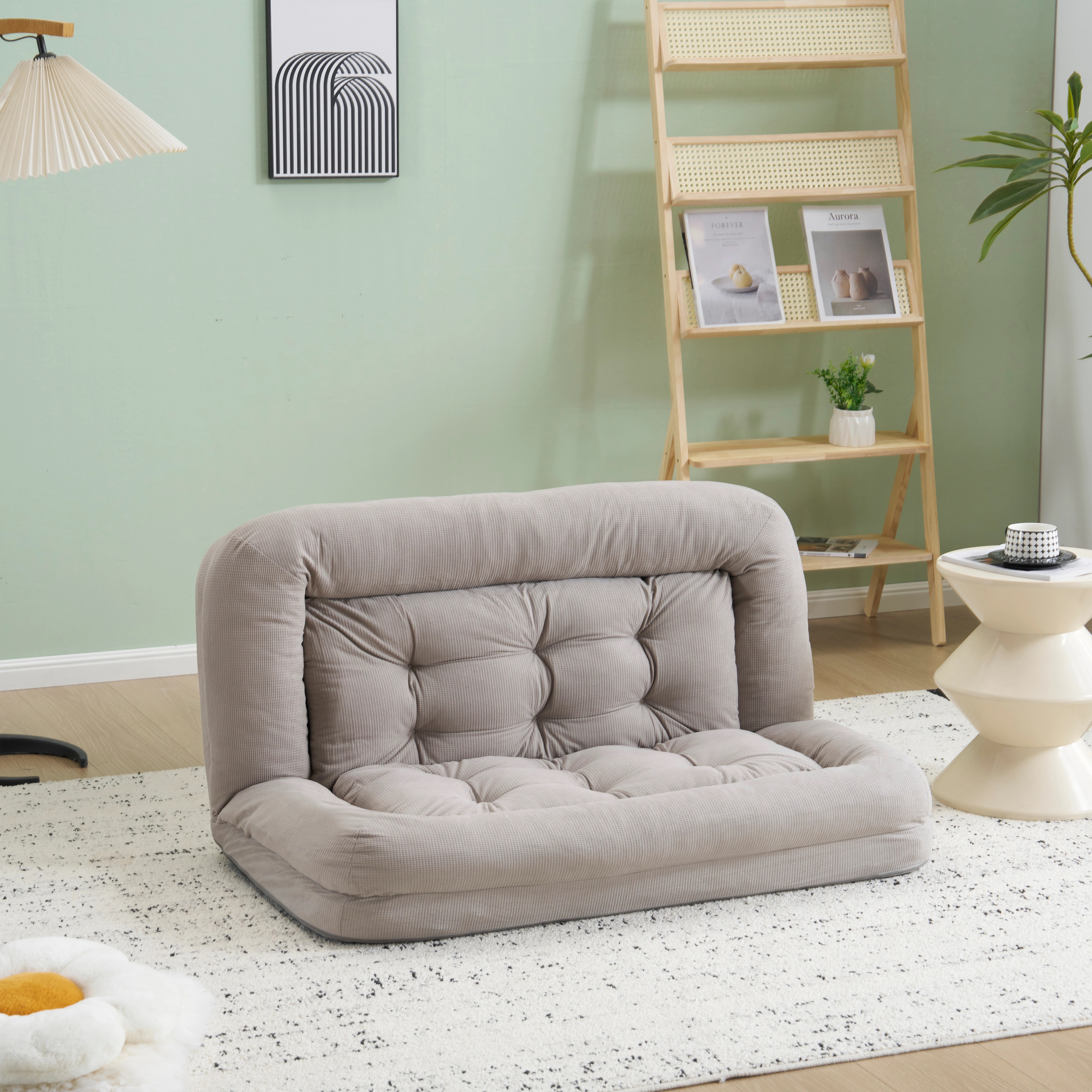 【国内発送Ｍ】414ソファーベッド 座椅子 ソファ 6段調整可能 3WAY 1人掛け　2人掛け シンプル 圧力分散 ベッド 折りたたみ フロアソファー 寝る 座る 可愛い外観 実用性 コンパクト　枕付