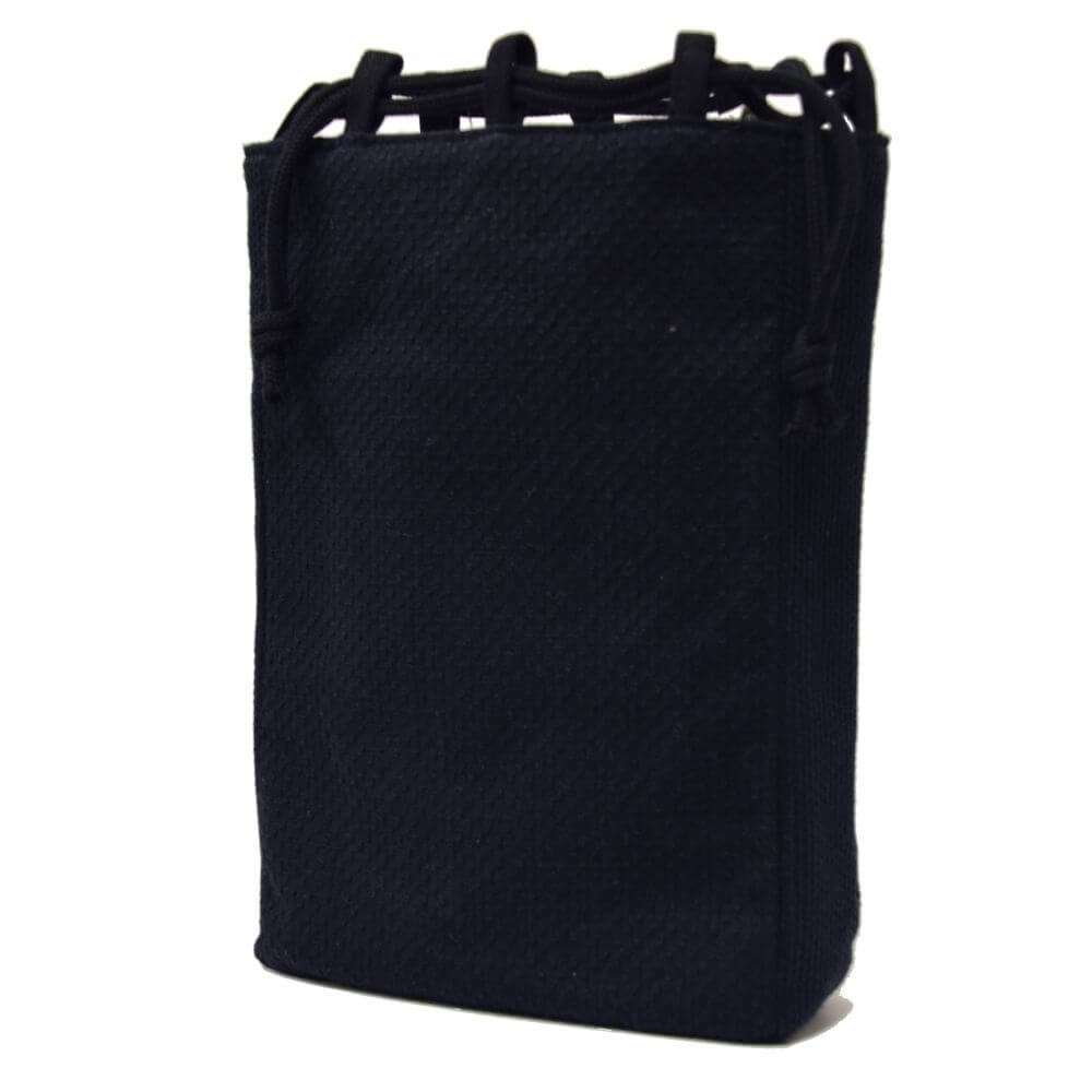 [和楽暮] 刺子織信玄袋 日本製 信玄袋 メンズ (黒) 縦24cm×横16cm×幅5cm