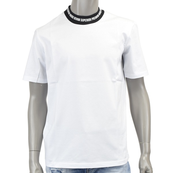 P.M.D.S. ピーエムディーエス DIORIK FIT BASIC M/ネックロゴ Tシャツ/S25TS268 white neck black carbon