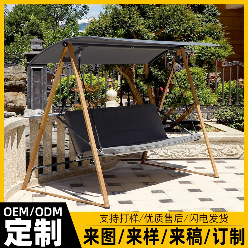 スイングアウトドアコートヤードハンギングチェアアウトドアダブルハンギングバスケットホームバルコニーレジャーラタンチェアロッキングチェアアイアンハンモッククレード b