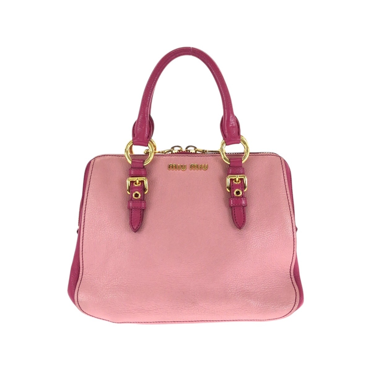 美品 マドラス ピンク ゴールド金具 レザー ハンドバッグ トートバッグ レディース 500938