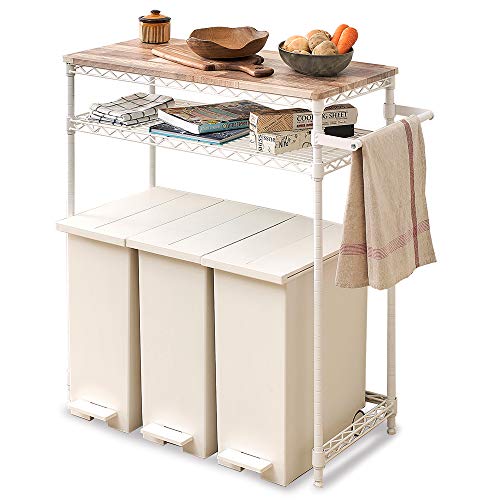 色：3)ホワイト アイリスオーヤマ レンジ台 キッチンラック 幅75*奥行36*高さ90cm ロータ