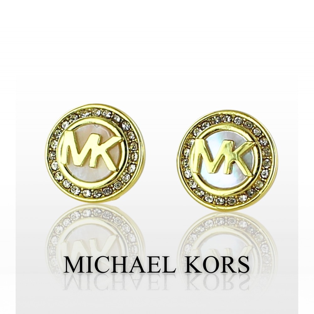 マイケルコース ピアス レディース ゴールド シェル MKロゴ サークル スタッドピアス 両耳用 両耳ピアス かわいい おしゃれ ブランド アクセサリー ジュエリー ギフト MICHAEL KORS