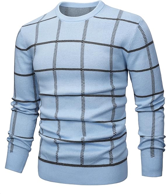 MAGNIVIT メンズ ベーシック デザイン ニット セーター コットン ソフト クルーネック 秋冬 スウェットシャツ