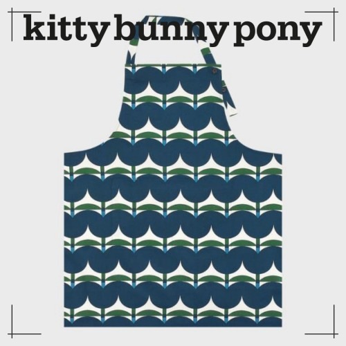 kittybunnypony チューリップ レインネイビー エプロン