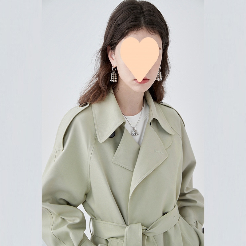 2025人気の英国ウインドブレーカーの女性の春と秋のミドル丈の小さなカジュアルなハイエンドの気質コートジャケット