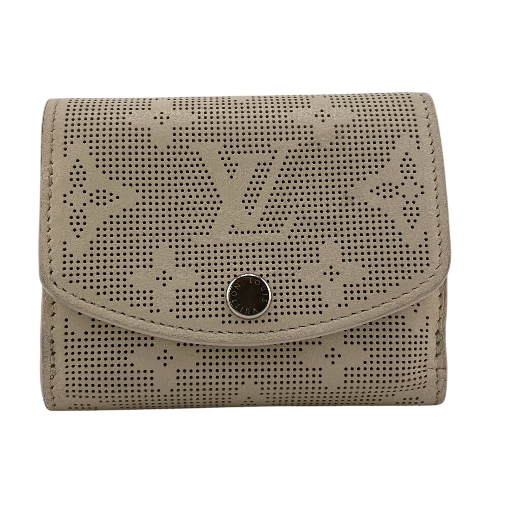 M83023 ポルトフォイユイリスXS コンパクトウォレット マヒナ レザー 三つ折り財布 ベージュ レディース ブランド