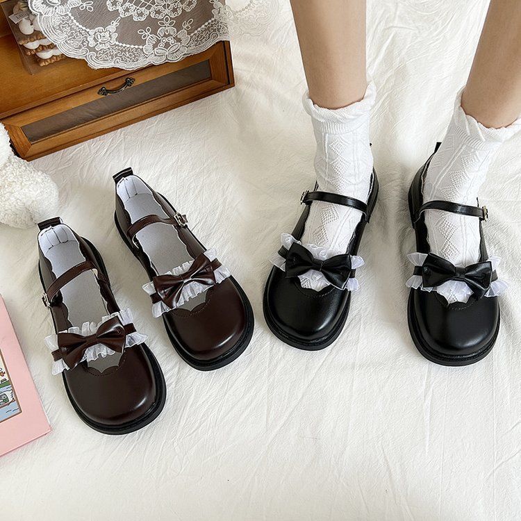 楽ちんフラットパンプス 春秋 JK ロリタ かわいい 蝶結び パンプス フラットシューズ