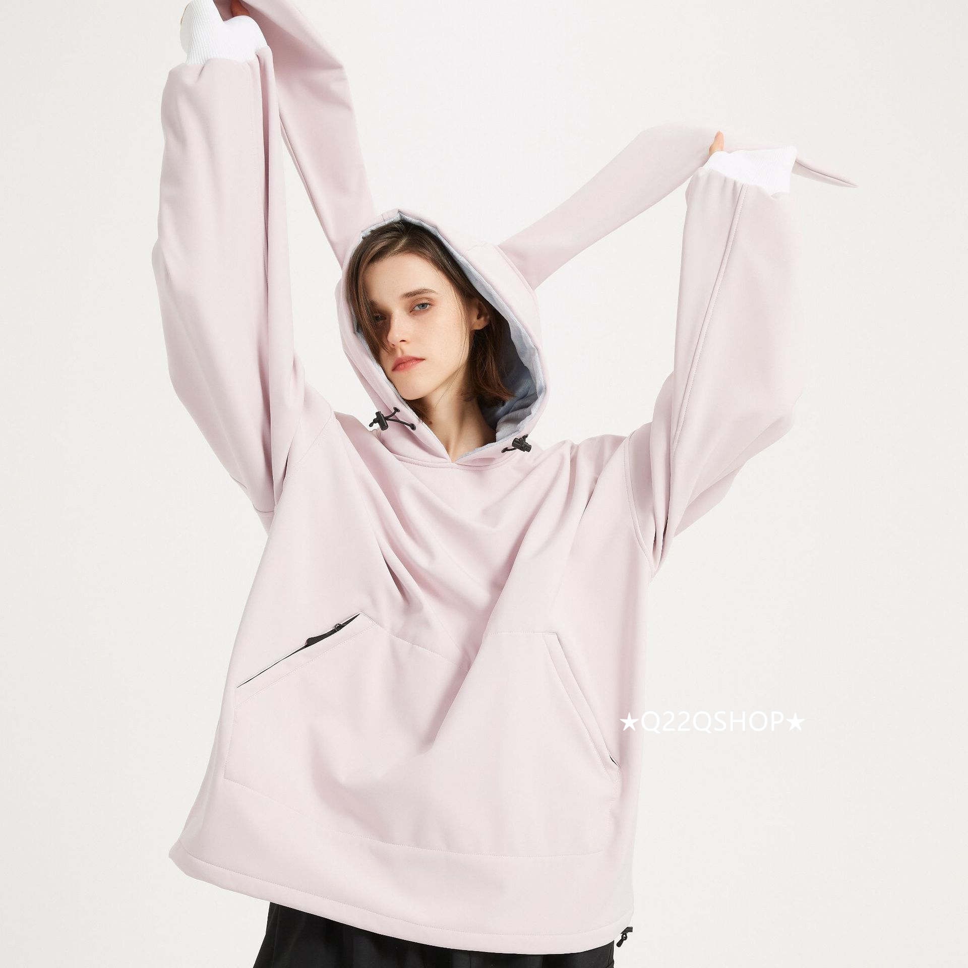 スノボウェア 2024 2025 単品トップス メンズ レディース 兎耳 スウェット ジャケット パーカー 無地 ウィンタースポーツ スノーボードウェア スキーウェア スノーウェア 防水防寒 韓国風